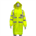 High visibility security safety rain coat jacket pvc reflective jacket